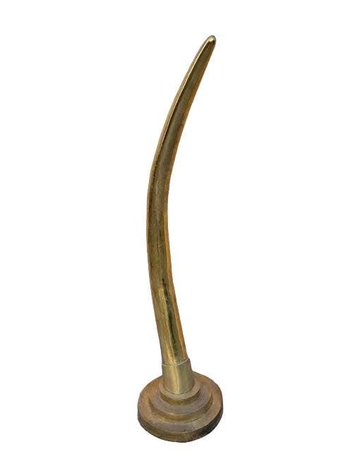 Mid Century Modern Brass Elephant Tusk Horn: Vintage Mid Century Oversized Brass Elephant Tusk HornBold mid century sculpted decorative brass elephant tusk/horn. This impressive and rare sculptural piece boasts of a strong presence that will
