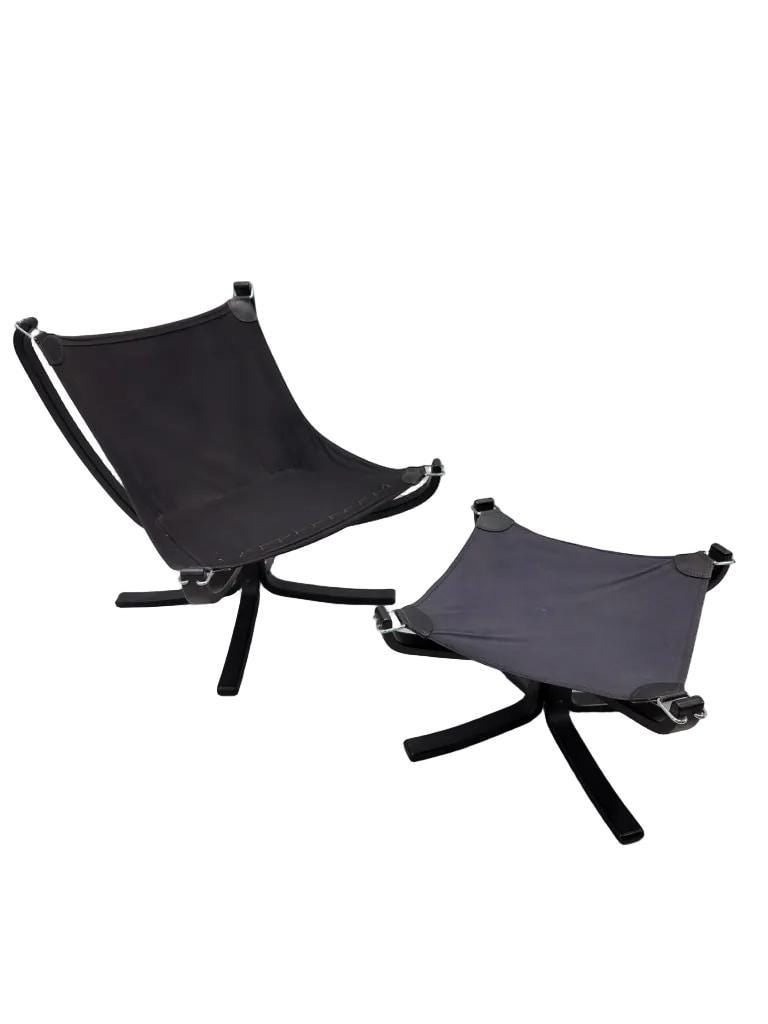 Danish Modern Falcon Chair and Ottoman by Sigurd Ressell - 5