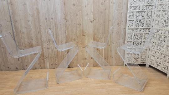 MCM High Back Lucite "Z" Stools by Karl Springer - 4 - 4
