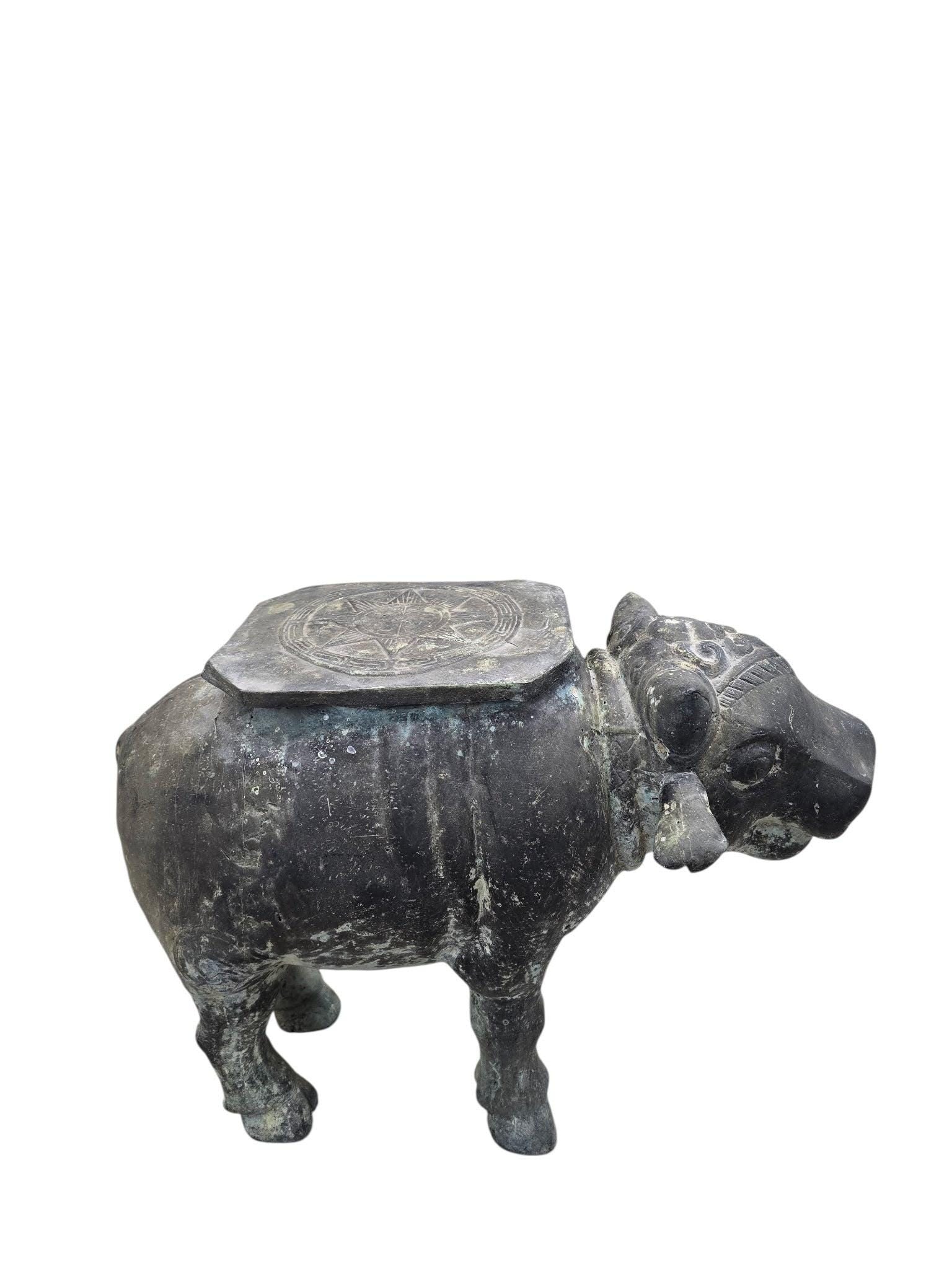 Antique Balinese Hammered Bronze Saddled Nandi Bull Table (1 of 7)