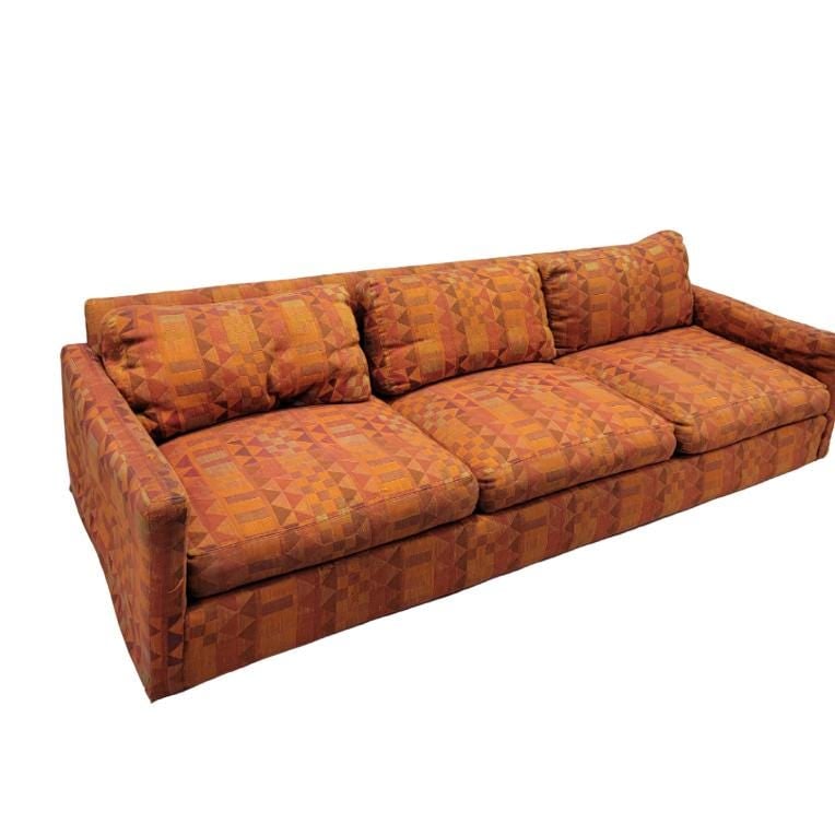 MCM Milo Baughman Tuxedo Sofa & Cube Chair For Thayer Coggin - 2
