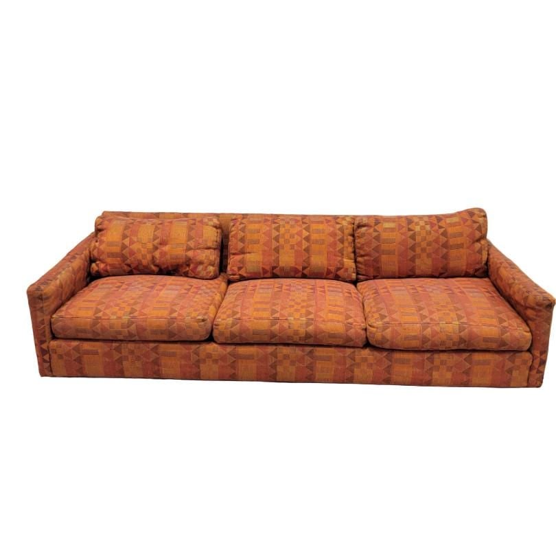 MCM Milo Baughman Tuxedo Sofa & Cube Chair For Thayer Coggin - 3