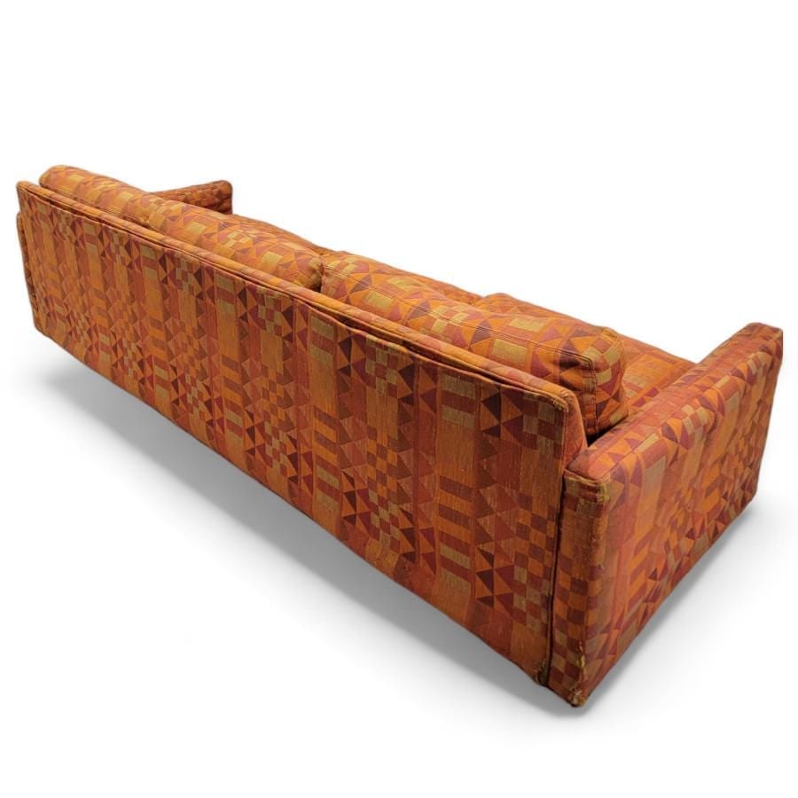 MCM Milo Baughman Tuxedo Sofa & Cube Chair For Thayer Coggin - 4