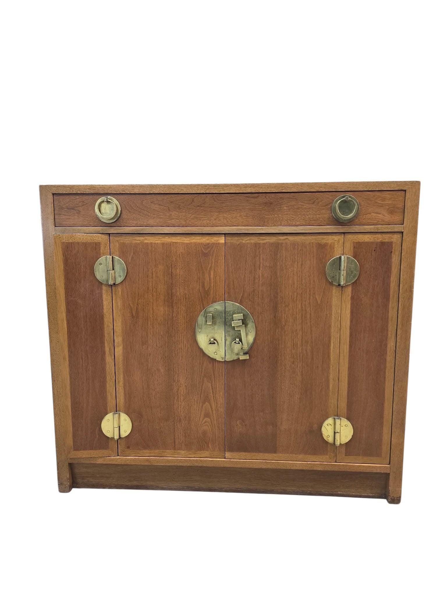Vintage Chinese Elm Campaign-Style Cabinet (1 of 7)