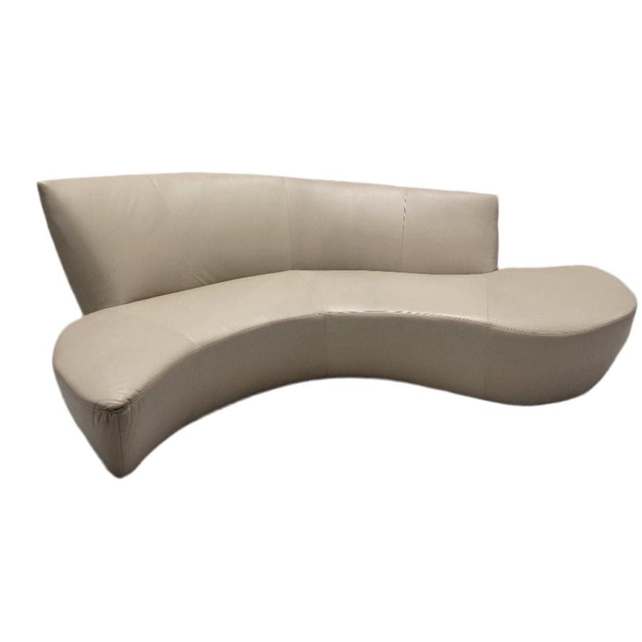 MCM Vladimir Kagan Serpentine Bilbao Sofa Newly Reupholstered: Mid Century Modern Vladimir Kagan Asymmetrical Serpentine Bilbao Sculptural Sofa Newly Reupholstered in Holly Hunt “Putty” LeatherThis gorgeous Vladimir Kagan Bilbao sofa designed was