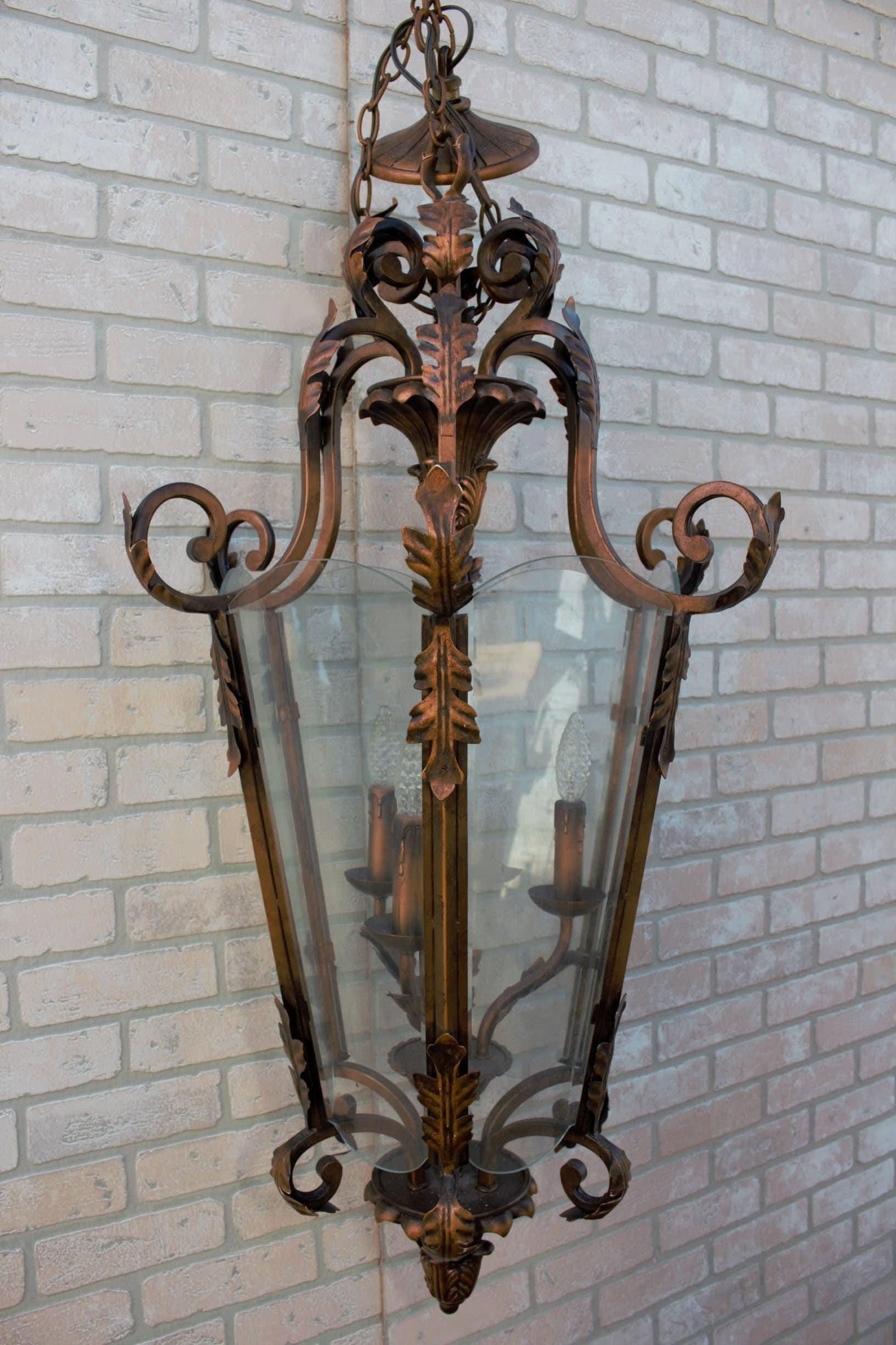 Antique Lantern with Acanthus Leaf Detail - 2