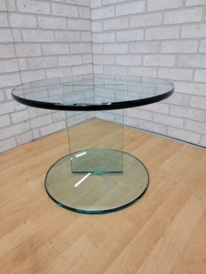 Modern Danish Glass Side Table by Friends and Founders: Modern Danish Glass Side Table by Ida Linea Hildebrand for Friends and FoundersThe design evolved from a fascination of reflections. The unexpected and non predefined shapes created by the
