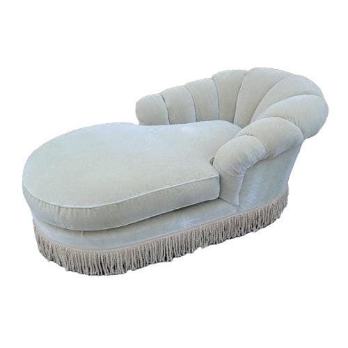 Vintage Marge Carson Style Channel Back Chaise Lounge Newly Reupholstered: Vintage Marge Carson Style Channel Back Chaise Lounge Newly Reupholstered In "Crème-Latte" Italian Mohair with Hemp SkirtThis beautiful Vintage Marge Carson Style Channel-Back Chaise Lounge has