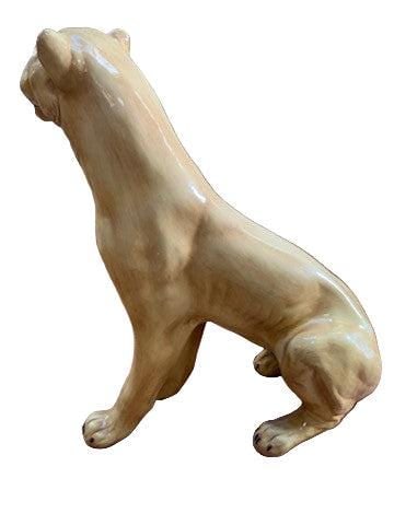MCM Italian Glazed Mountain Lion Statue - 6