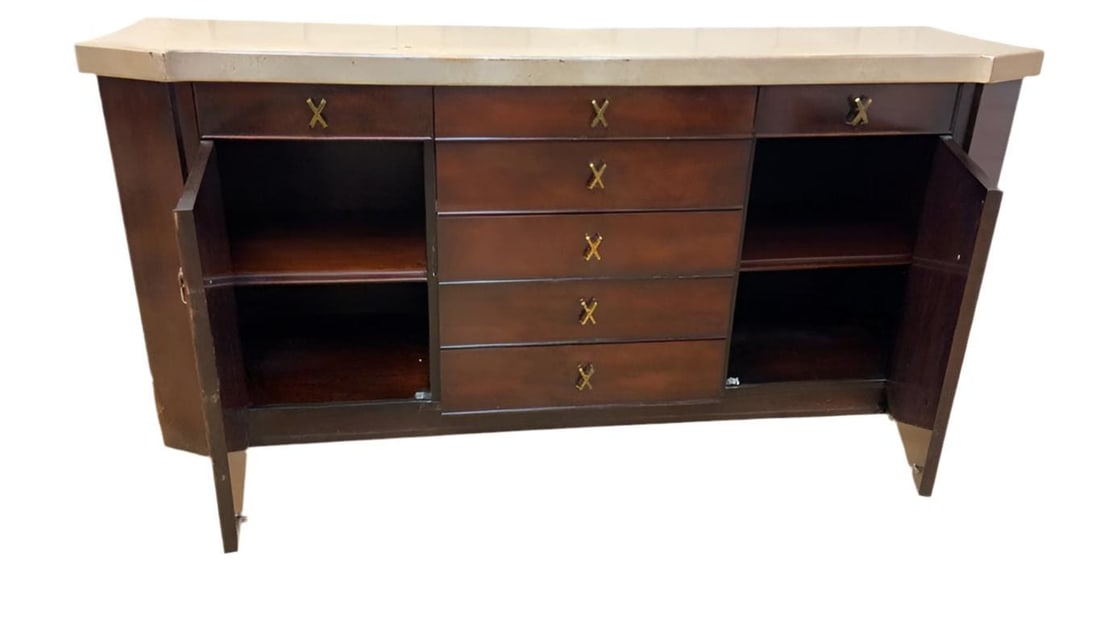 MCM Cork and Mahogany Credenza/Sideboard for Johnson Furniture - 2
