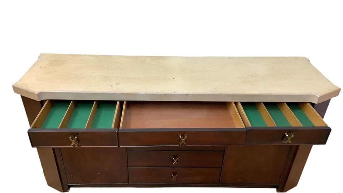 MCM Cork and Mahogany Credenza/Sideboard for Johnson Furniture - 3