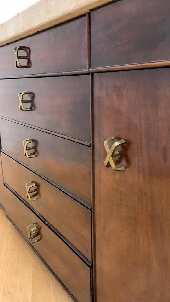 MCM Cork and Mahogany Credenza/Sideboard for Johnson Furniture - 4