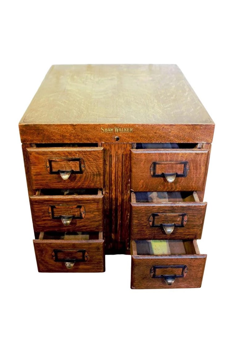Antique Shaw Walker Library Bureau Filing Cabinet - 2