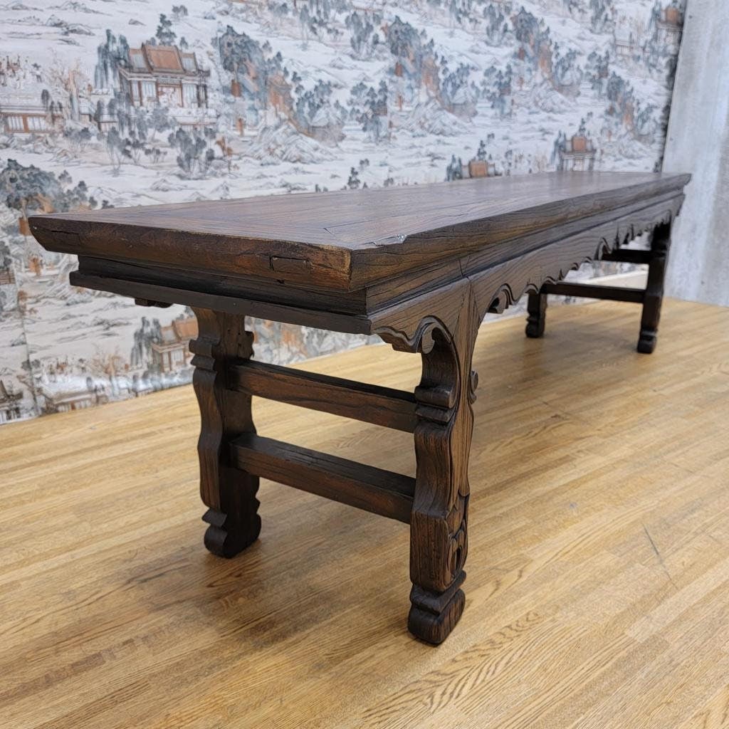 Antique Shanxi Province Carved Bench - 5
