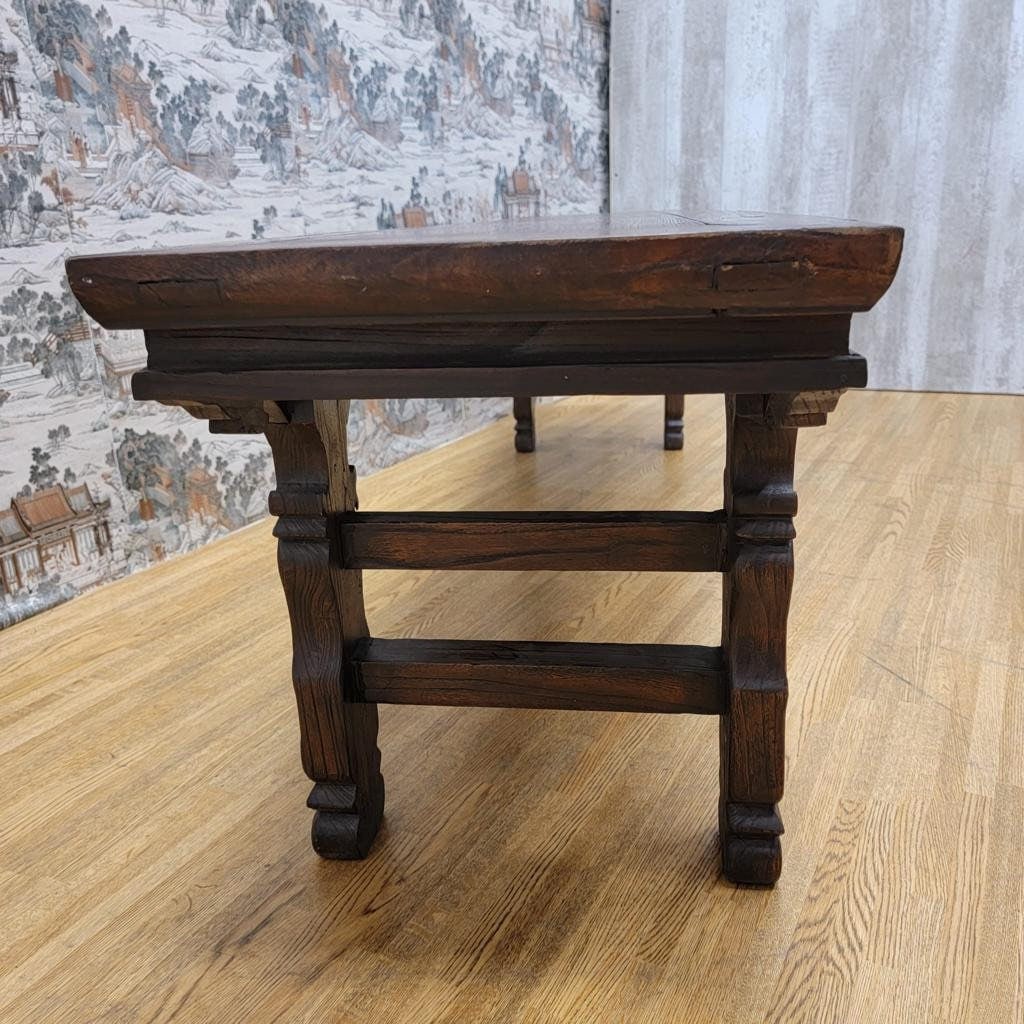 Antique Shanxi Province Carved Bench - 6
