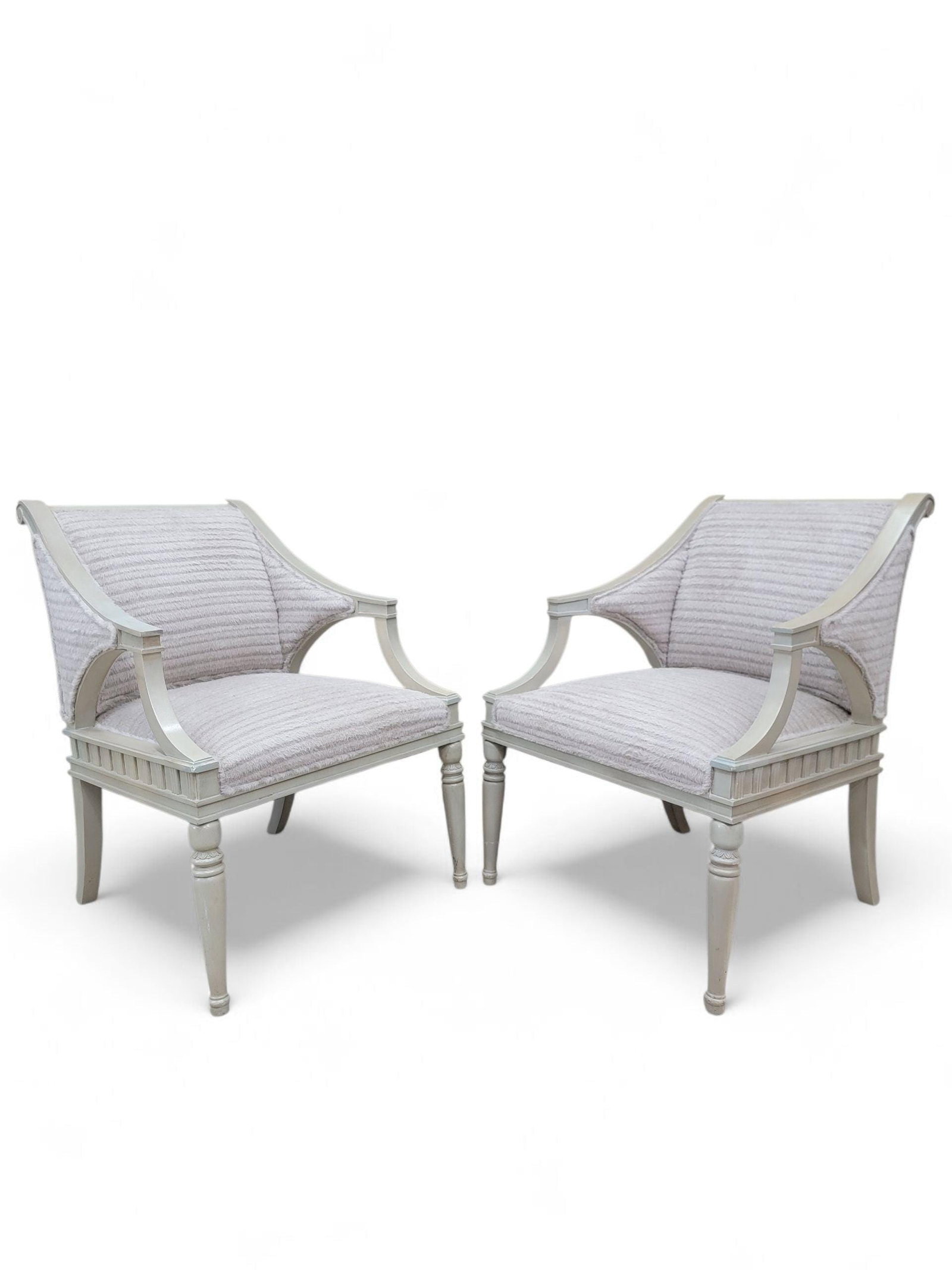 Vintage Gustavian Style Chairs by Walter E. Smithe Newly Reupholstered - Pair (1 of 7)