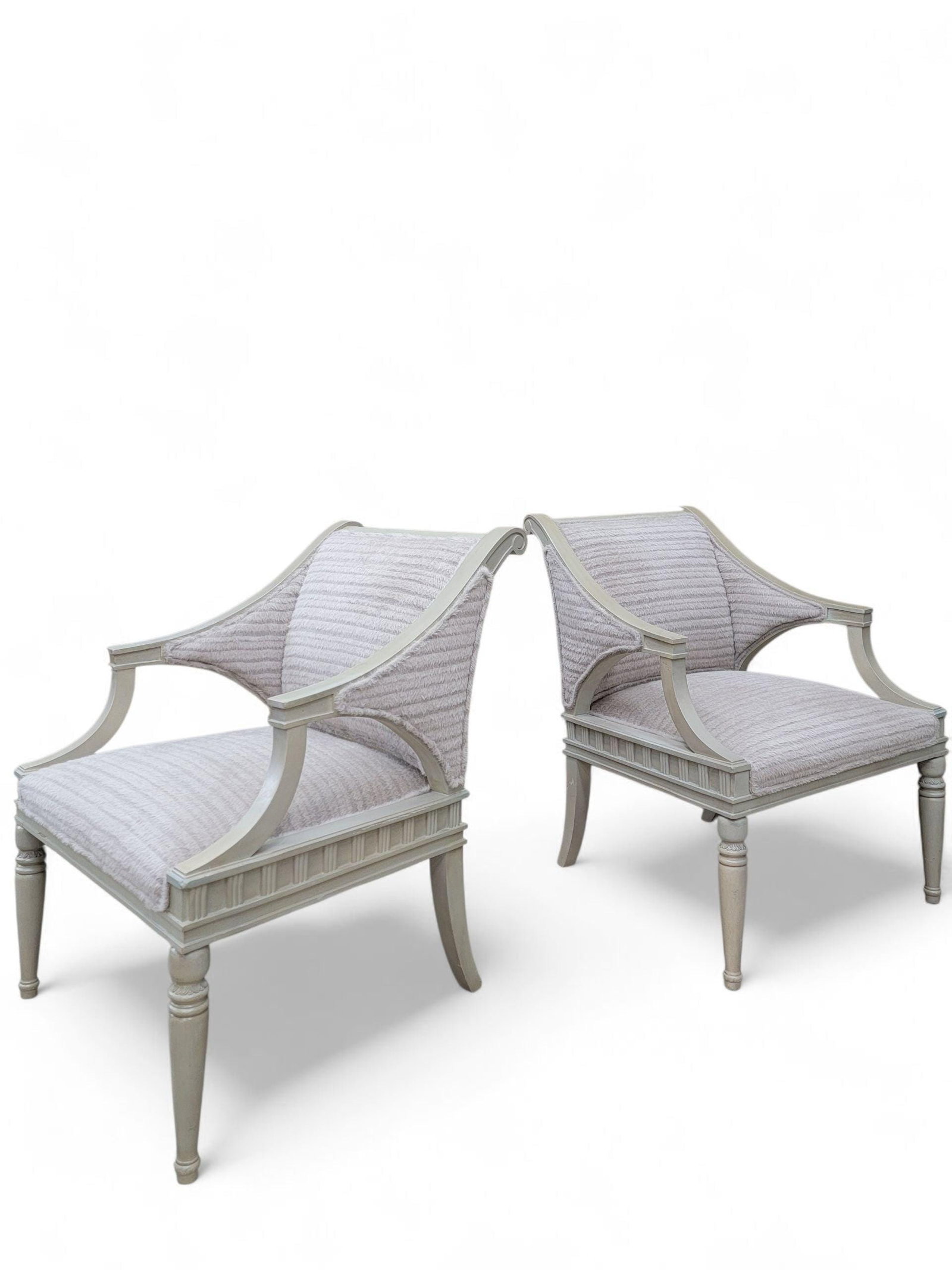 Vintage Gustavian Style Chairs by Walter E. Smithe Newly Reupholstered - Pair - 2