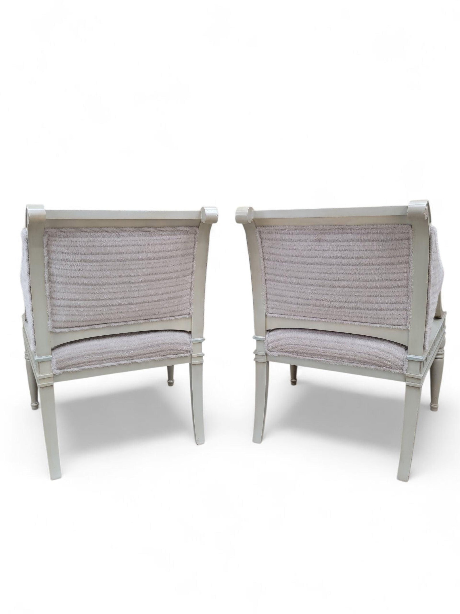 Vintage Gustavian Style Chairs by Walter E. Smithe Newly Reupholstered - Pair - 7