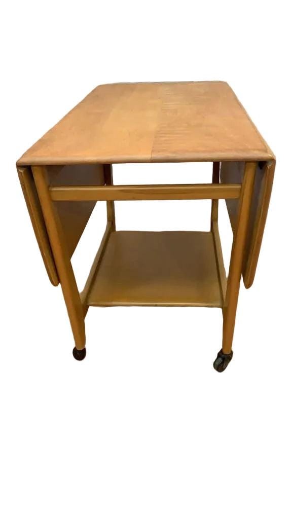 MCM Heywood Wakefield Drop Leaf Serving Bar Cart - 5