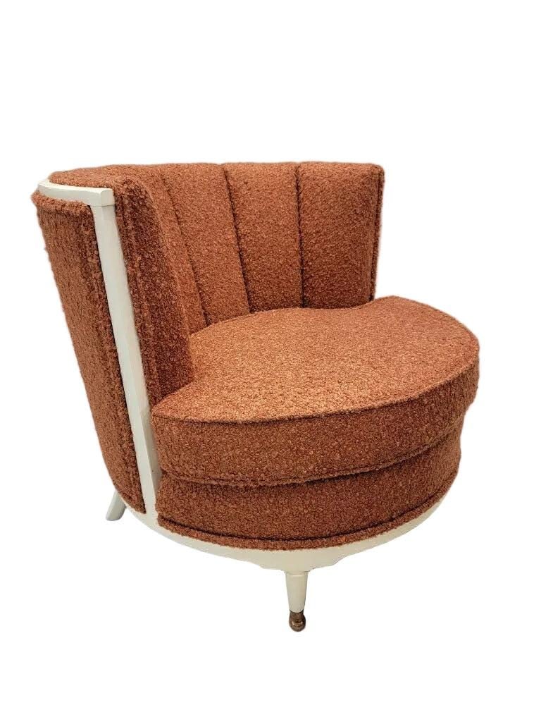 Art Deco Channel Barrel Back Club Chairs Newly Reupholstered - 6