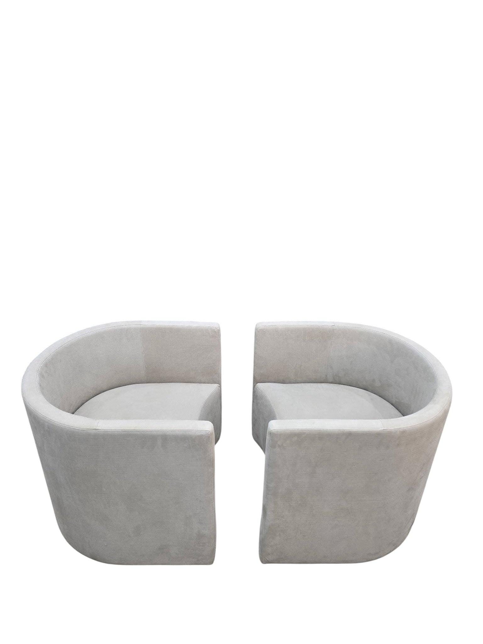 MCM Barrel Back Lounge Chairs Newly Reupholstered - Pair - 2