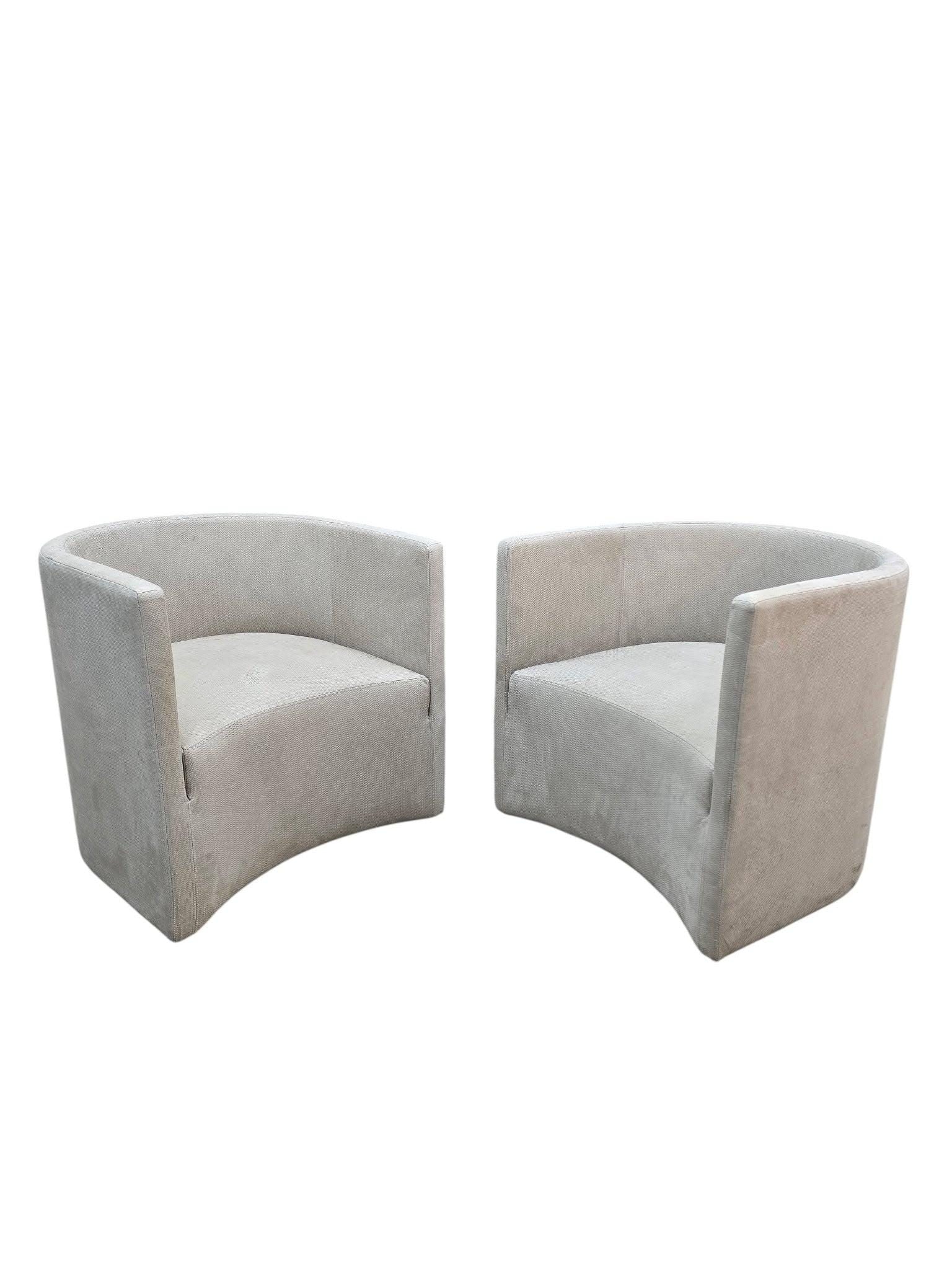 MCM Barrel Back Lounge Chairs Newly Reupholstered - Pair - 3