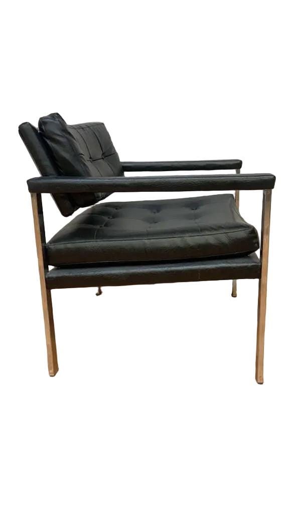 MCM Milo Baughman Style Chrome Flat Bar Chair - 6