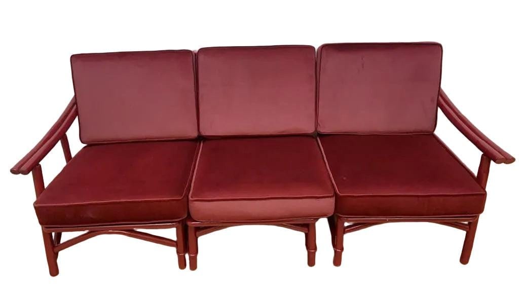 MCM Asian Style Modular Sectional Sofa Set by Ficks Reed Newly Reupholstered - 3