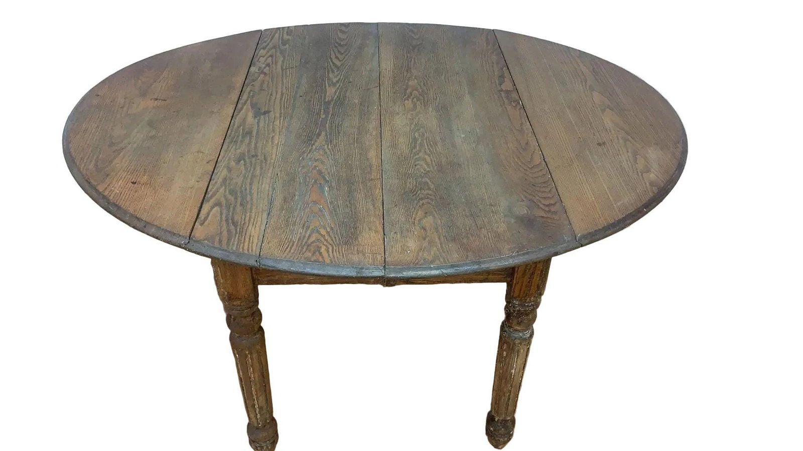 Antique Farmhouse Drop-Leaf Turned Leg Table - 3