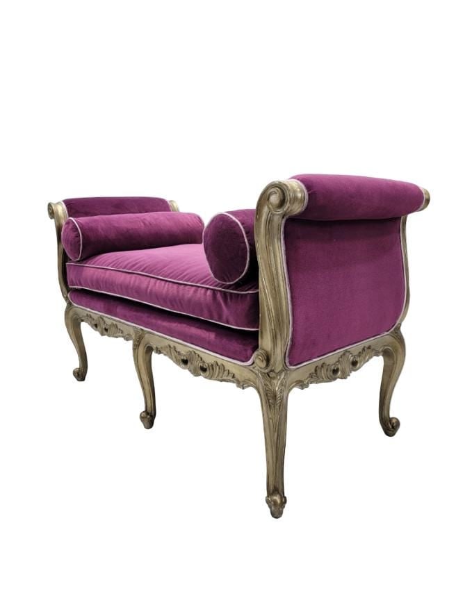 Vintage Marge Carson Beauvais Bench Newly Reupholstered - 3