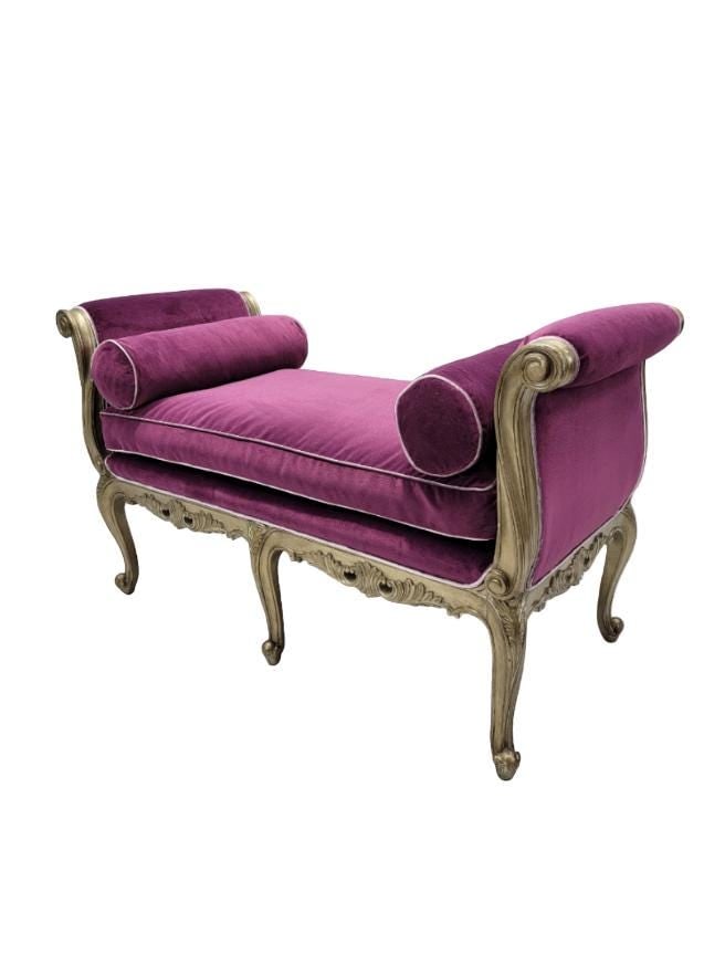 Vintage Marge Carson Beauvais Bench Newly Reupholstered - 4