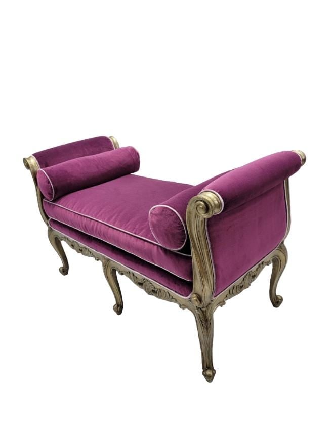 Vintage Marge Carson Beauvais Bench Newly Reupholstered - 7