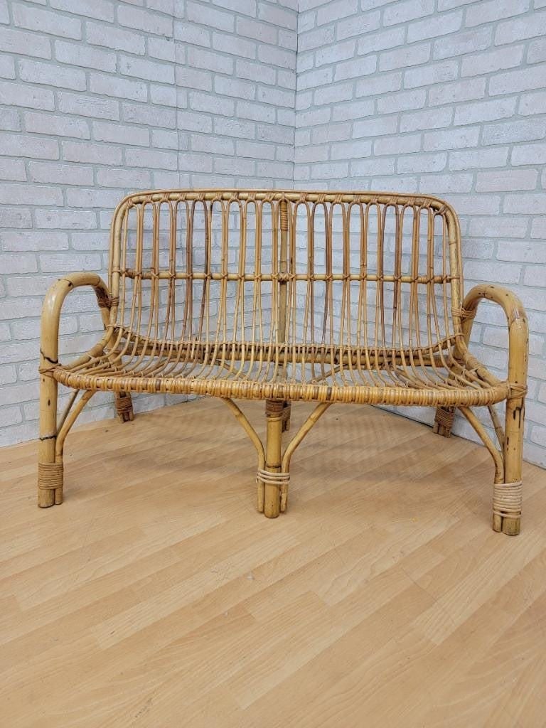 Vintage Italian Rattan and Bamboo 4 Piece Bistro Set - 4