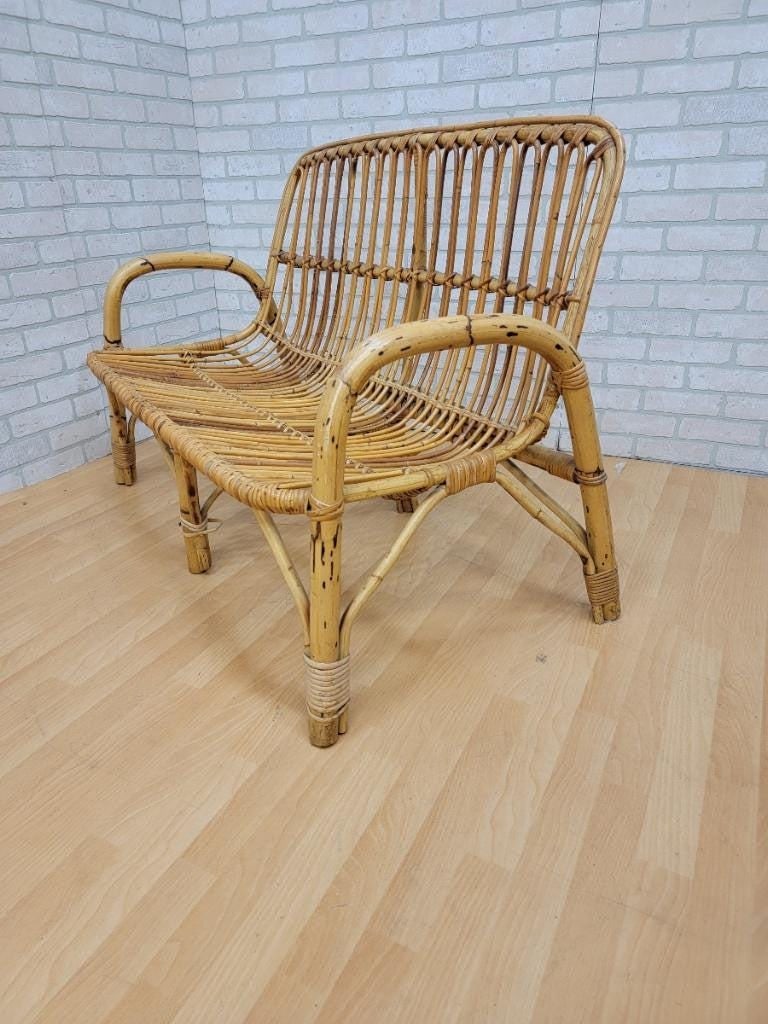 Vintage Italian Rattan and Bamboo 4 Piece Bistro Set - 7