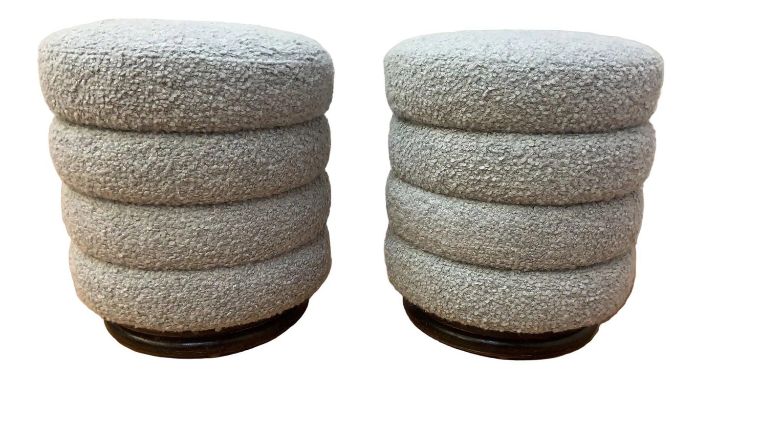 Vintage Contemporary Ridged Stool Newly Reupholstered - 7