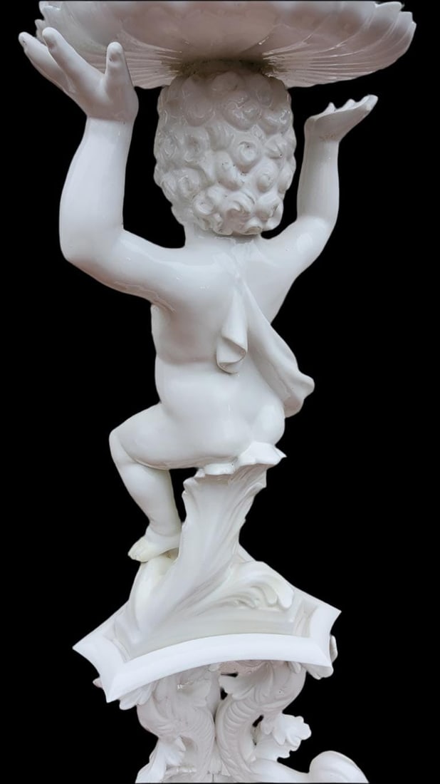 Antique Italian Capodimonte-Style Figural Plant Stand/Sculpture - 5
