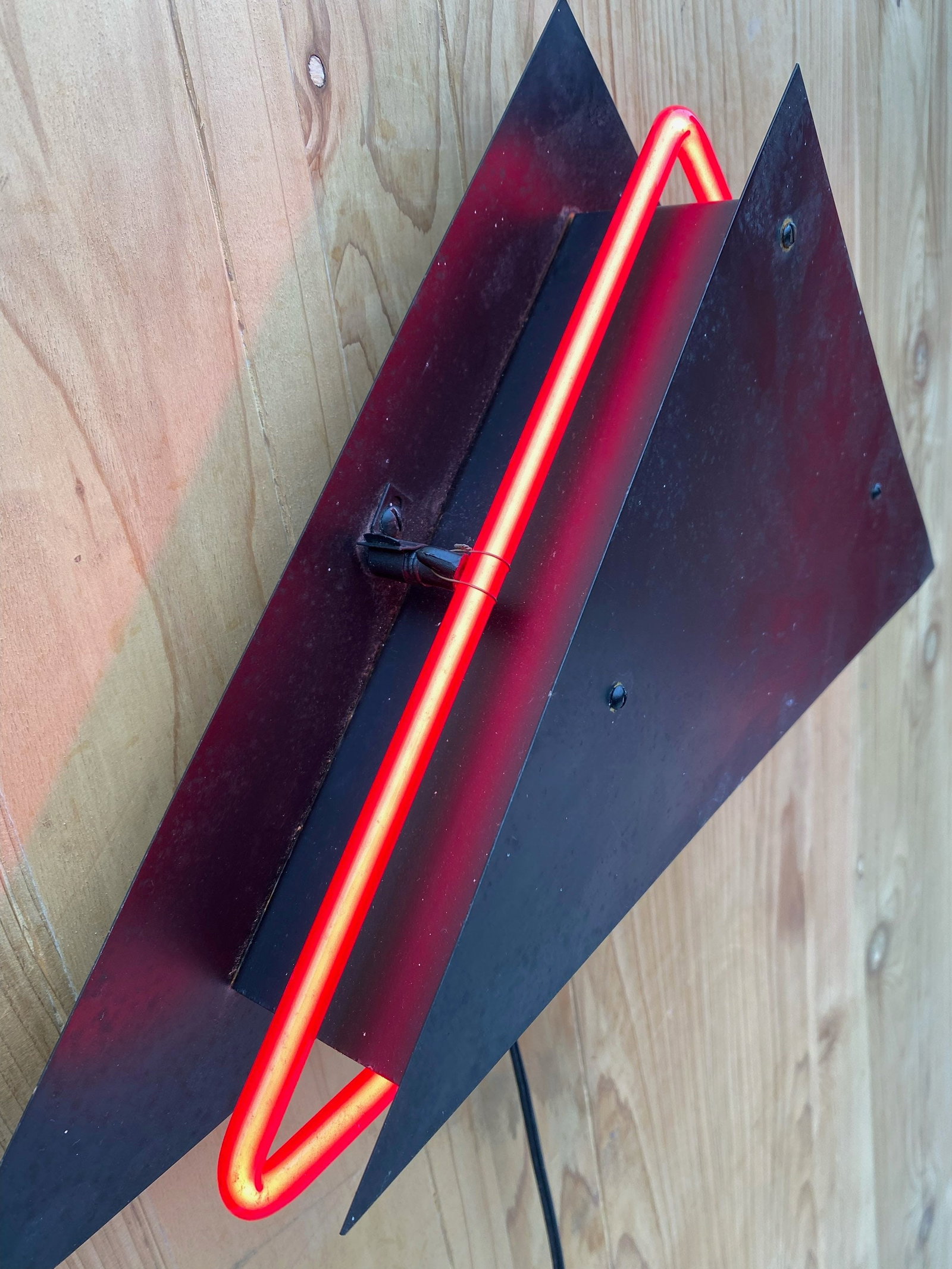 Postmodern Rudi Stern Sculpture & Torchiere Wall Sconce Let There Be Neon - Pair - 7