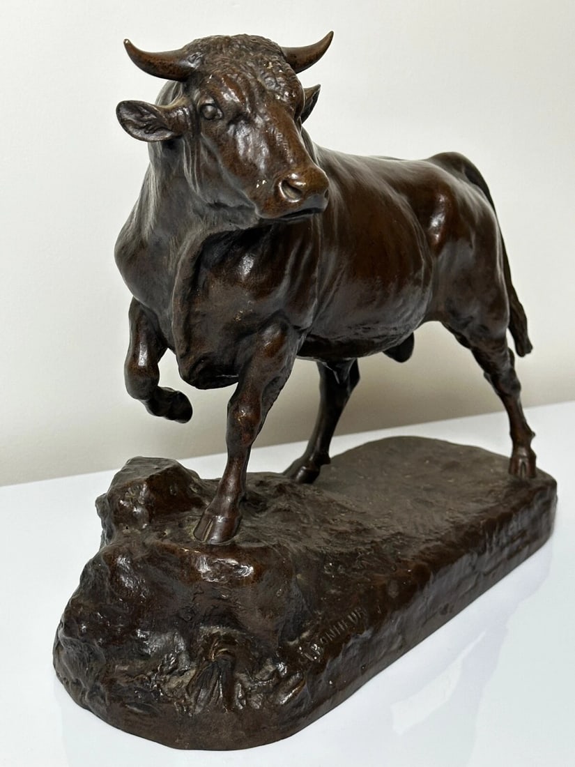 Majestic Antique French Bronze Standing Prized Bull by Isidore Jules Bonheur - 3