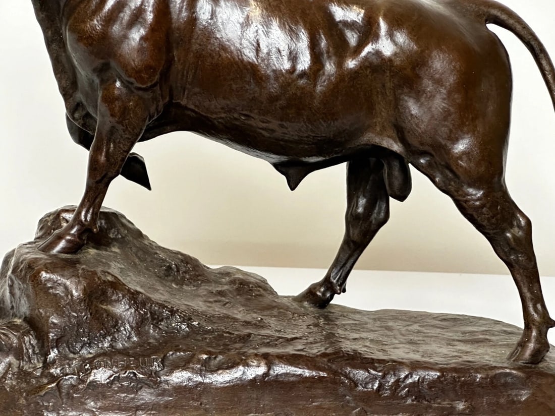 Majestic Antique French Bronze Standing Prized Bull by Isidore Jules Bonheur - 9