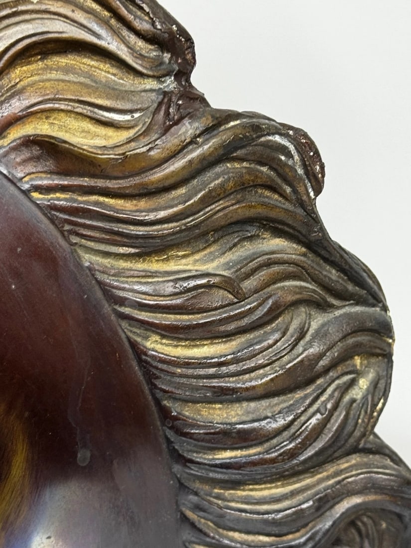 Expressive Italian Classical Bronze Horse Head c1950 After Raffaello Romanelli - 15