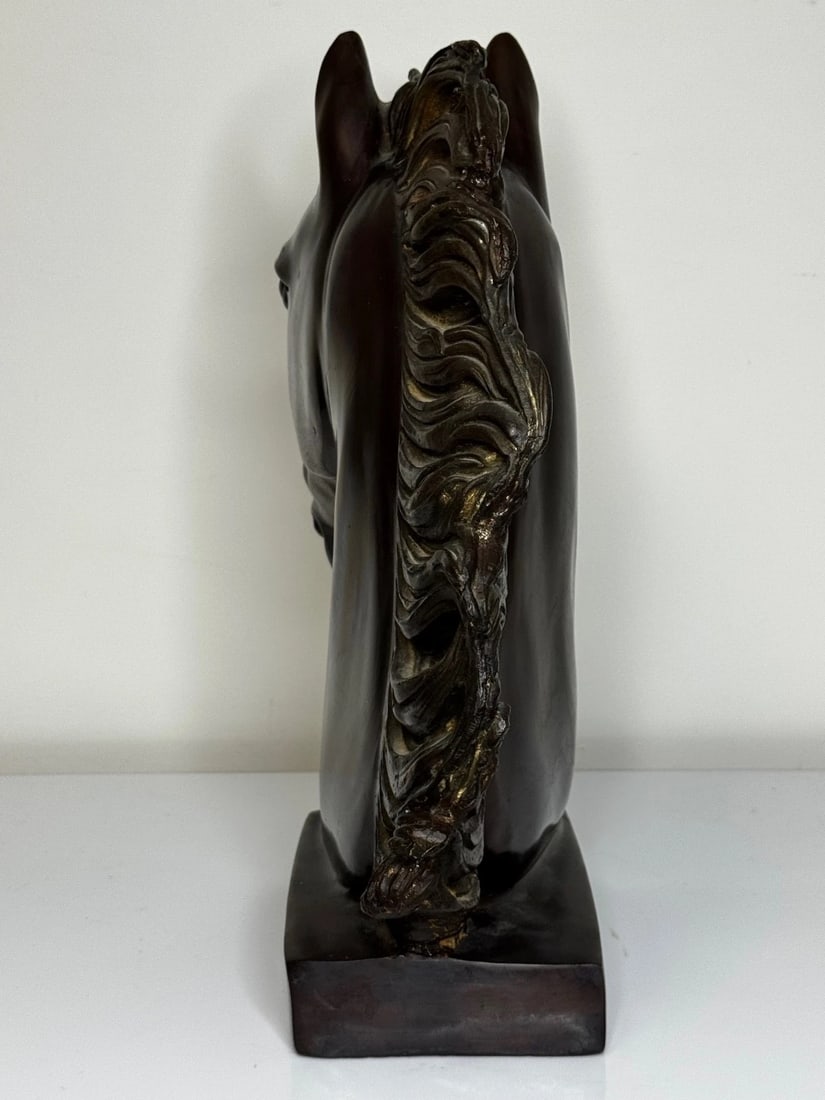 Expressive Italian Classical Bronze Horse Head c1950 After Raffaello Romanelli - 19