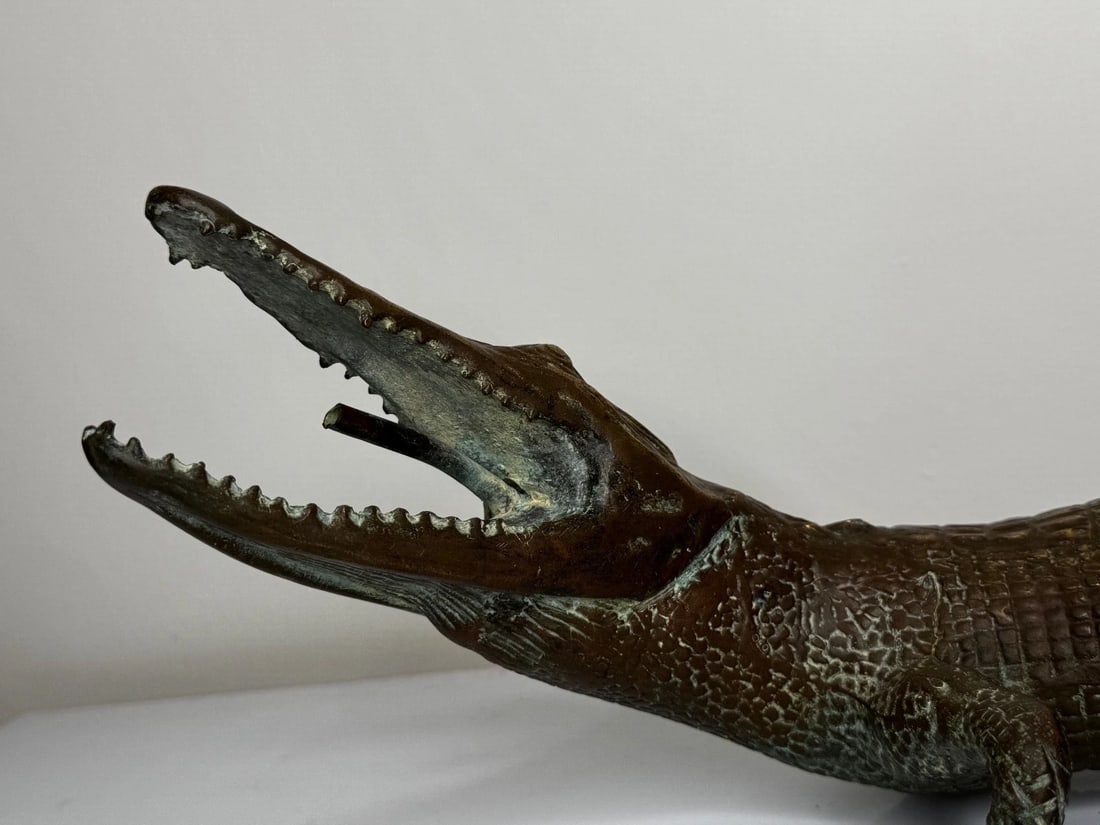 Bronze Crocodile Fountain Head Garden Spout in the Manner of Antoine-Louis Barye - 11