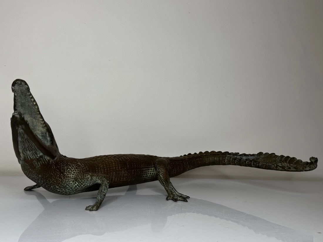 Bronze Crocodile Fountain Head Garden Spout in the Manner of Antoine-Louis Barye - 3