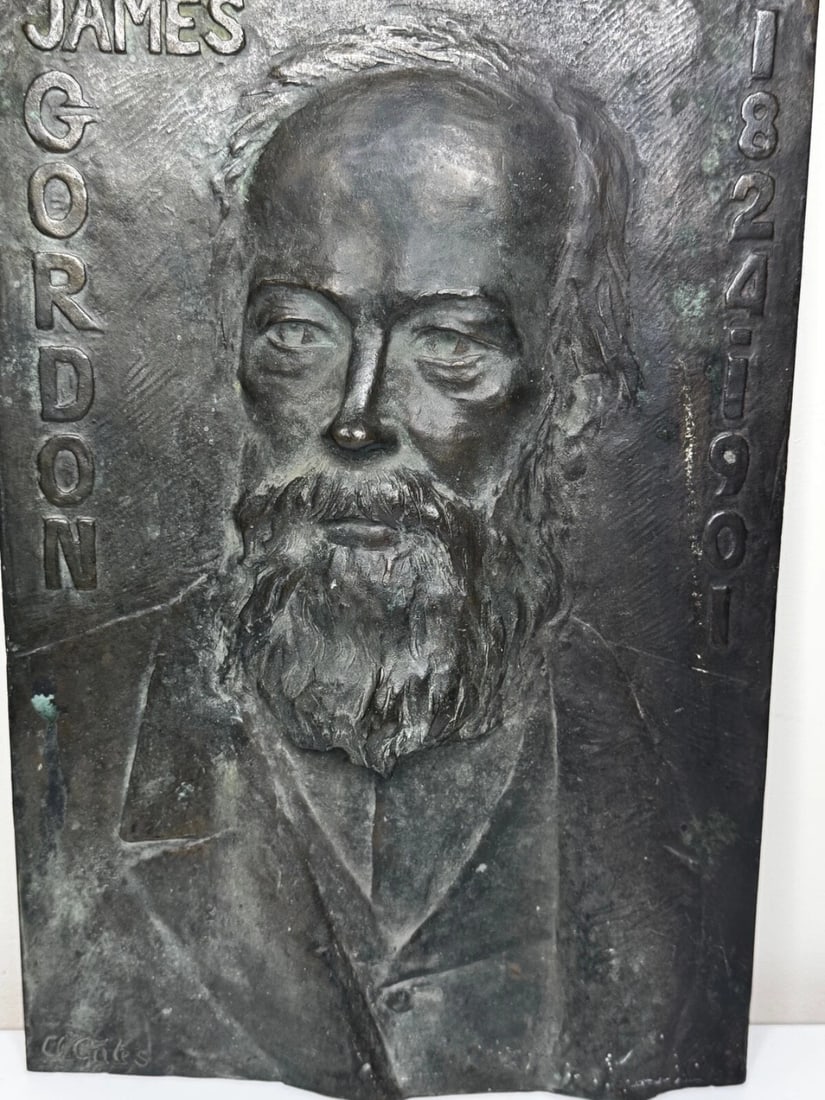 Scottish Timeless Legacy Portrait James Gordon 1824-1901 Bronze Sculpture Panel - 12