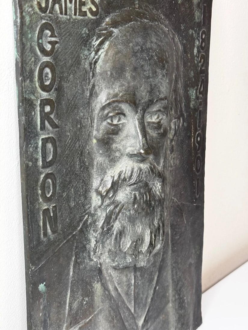 Scottish Timeless Legacy Portrait James Gordon 1824-1901 Bronze Sculpture Panel - 18