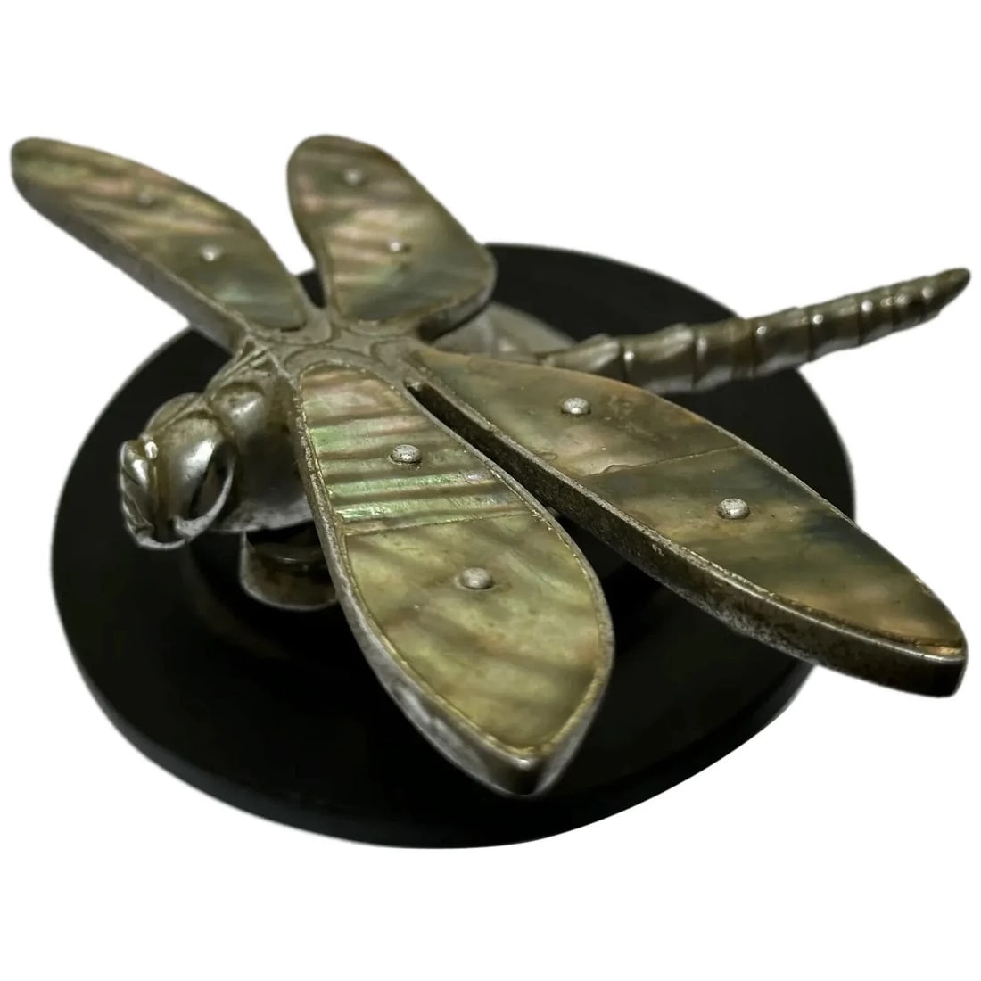 British Small Rare Art Deco Desmo Circa 1934 Dragonfly Car Mascot Sculpture (1 of 20)