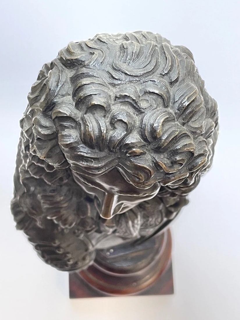 Classical French 19th Century Antique Bronze Model Bust Of Louis XIV - 8
