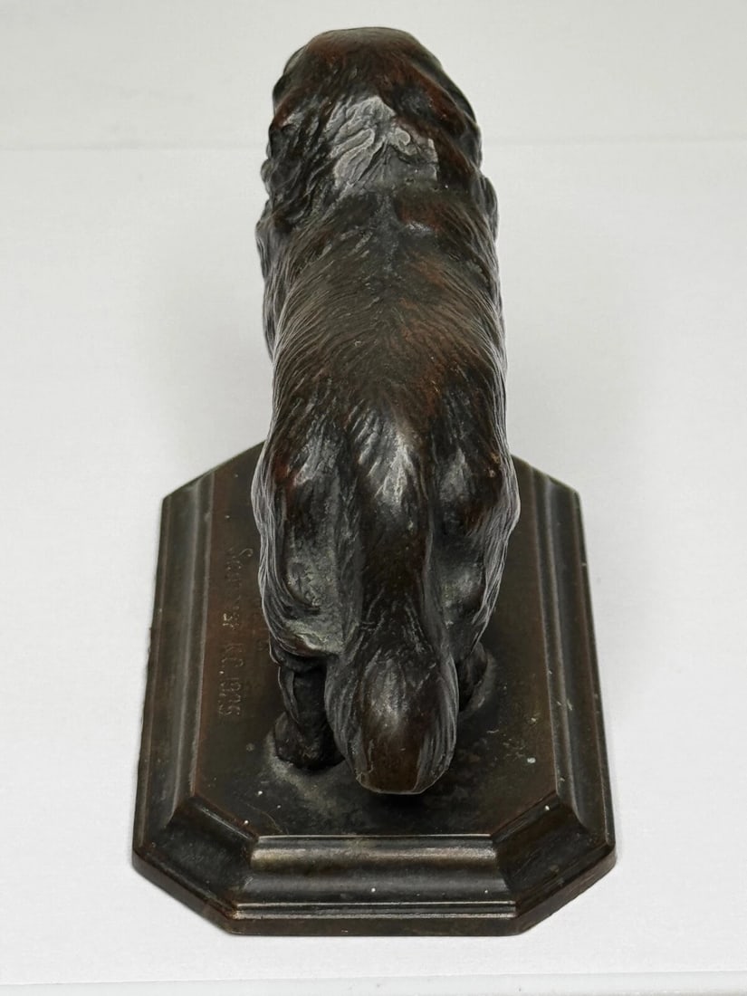 Art Deco Tribute Newfoundland Rescue Reuben Decker's Dog Bronze Sculpture - 12
