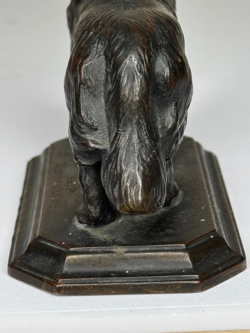 Art Deco Tribute Newfoundland Rescue Reuben Decker's Dog Bronze Sculpture - 13
