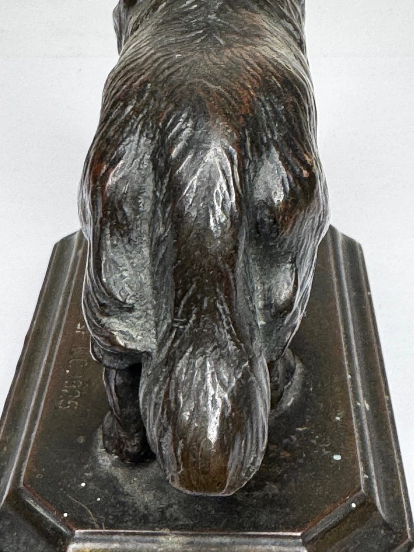 Art Deco Tribute Newfoundland Rescue Reuben Decker's Dog Bronze Sculpture - 14